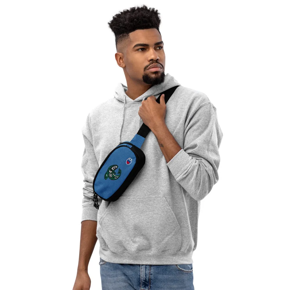 Embrodiered Champion fanny pack Maori Fish