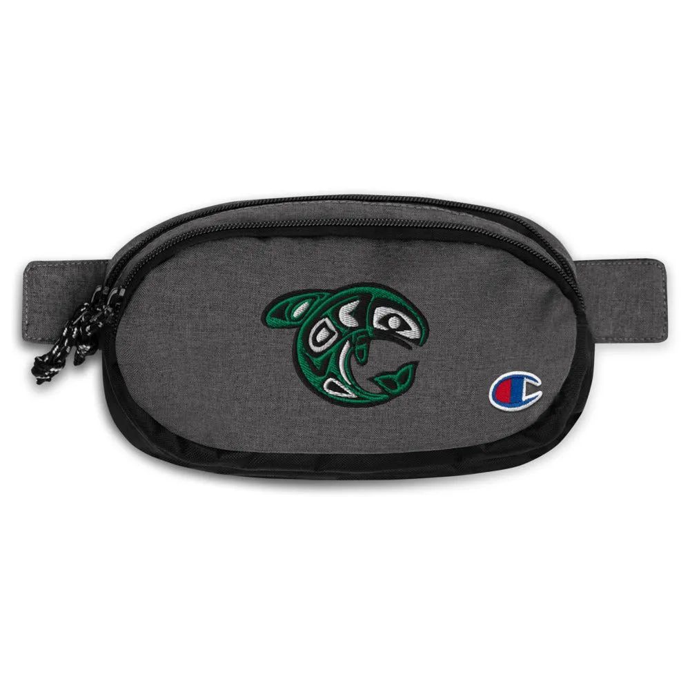Embrodiered Champion fanny pack Maori Fish