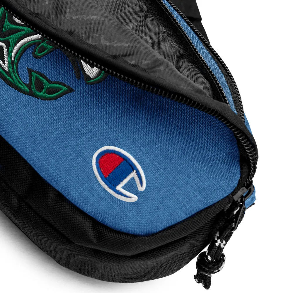 Embrodiered Champion fanny pack Maori Fish