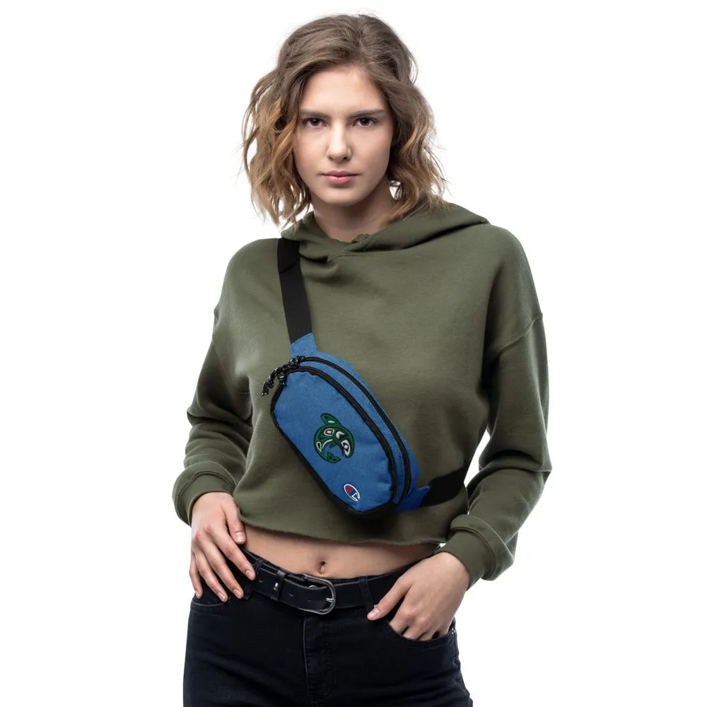 Embrodiered Champion fanny pack Maori Fish