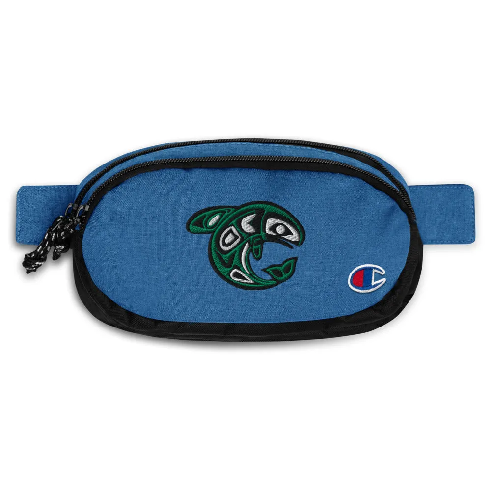 Embrodiered Champion fanny pack Maori Fish