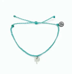 Engraved Mother of Pearl Palm Tree Seafoam Bracelet