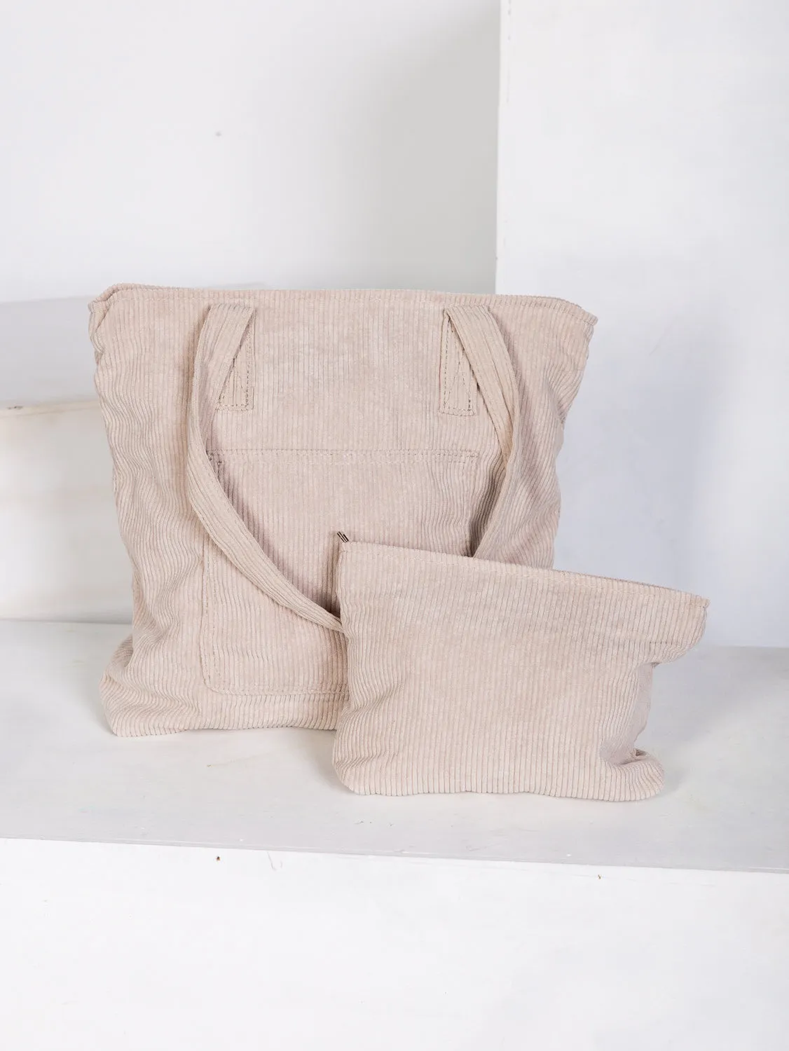 Evergreen Cord Pouch - Cream