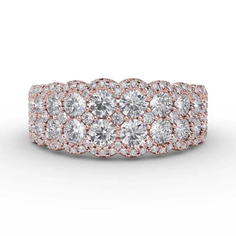Fana Multi-Layered Round Diamond Band