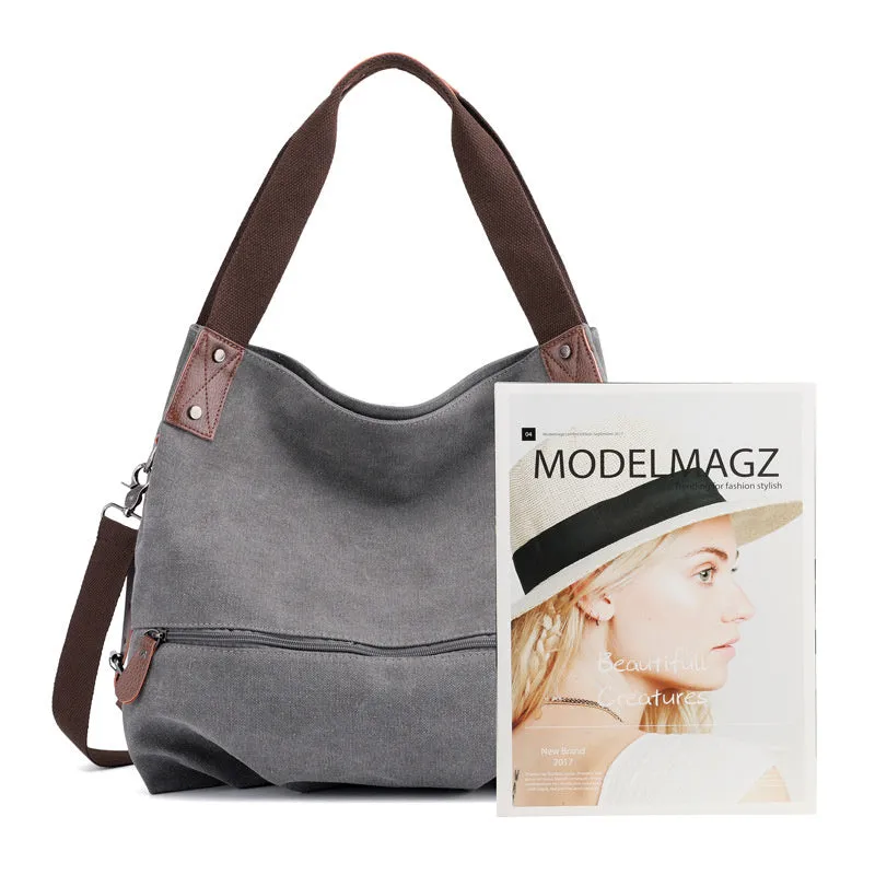 Fashion Top Handle Convertible Canvas Tote Crossbody Bag Handbags