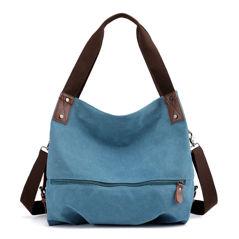 Fashion Top Handle Convertible Canvas Tote Crossbody Bag Handbags