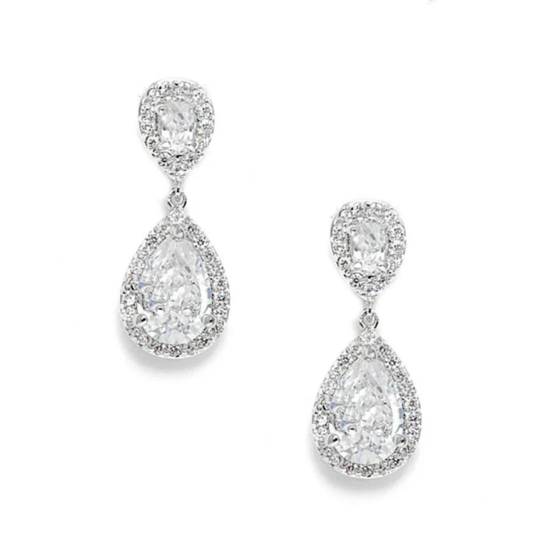 Ffion Crystal Drop Earrings Available in Rose Gold & Silver