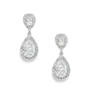 Ffion Crystal Drop Earrings Available in Rose Gold & Silver