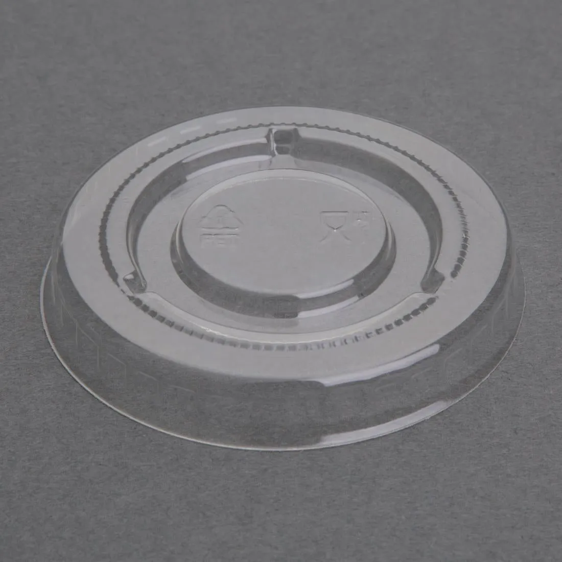 FP426 Fiesta Recyclable PET Bagasse Cup Lids Clear (Pack of 1000)