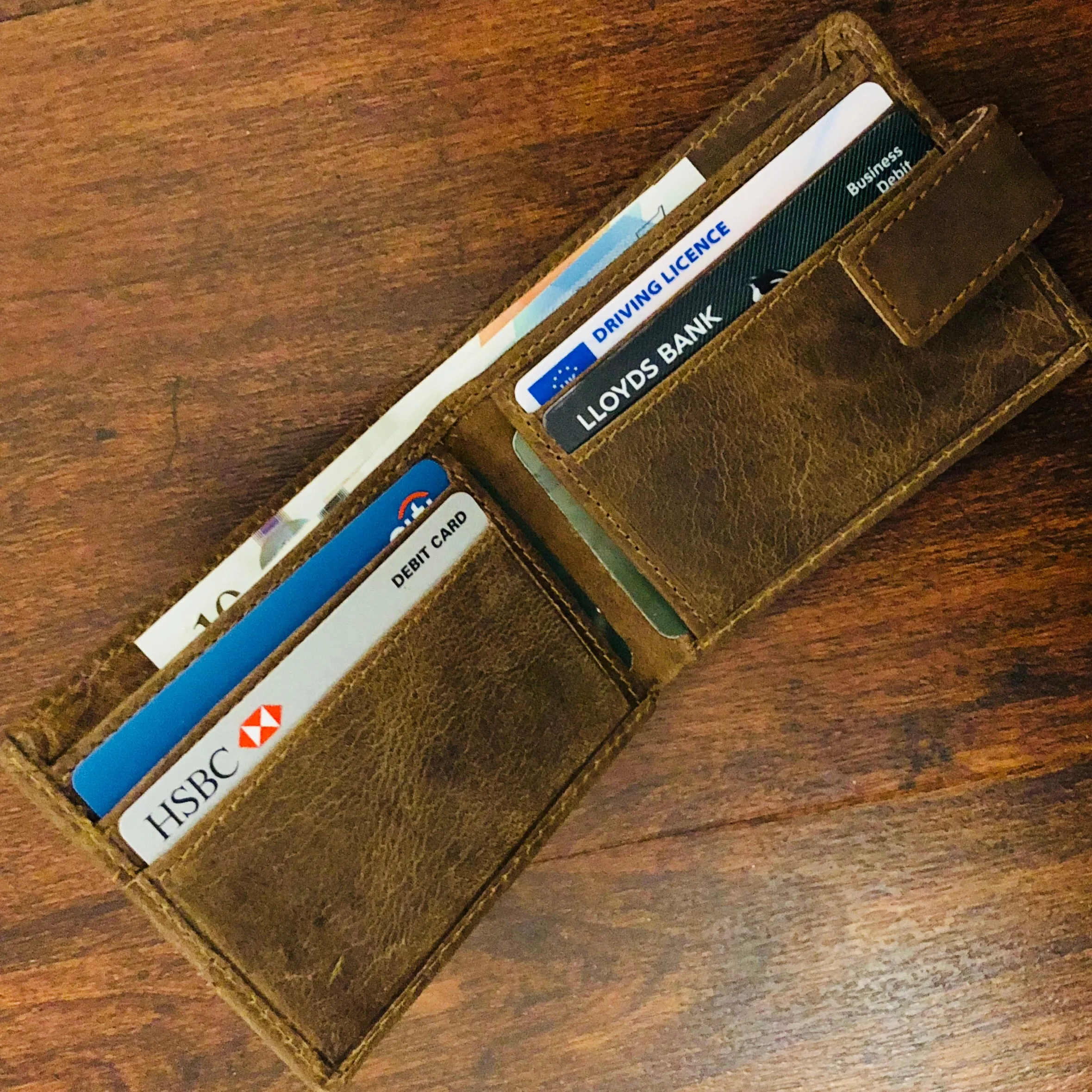 Frango mens' leather slim bifold wallet #GW40