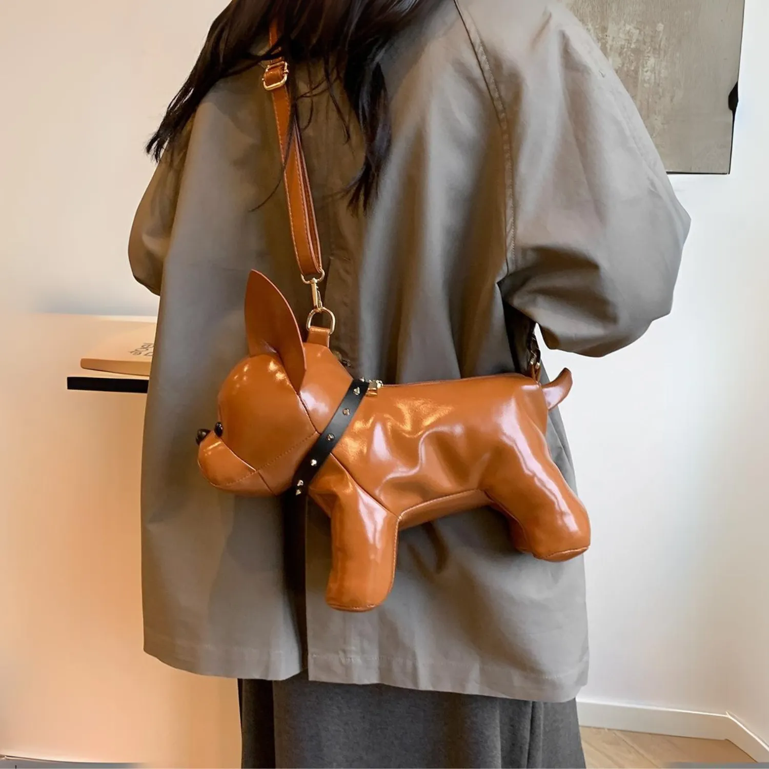 Frenchie Shape Crossbody Bag for Women