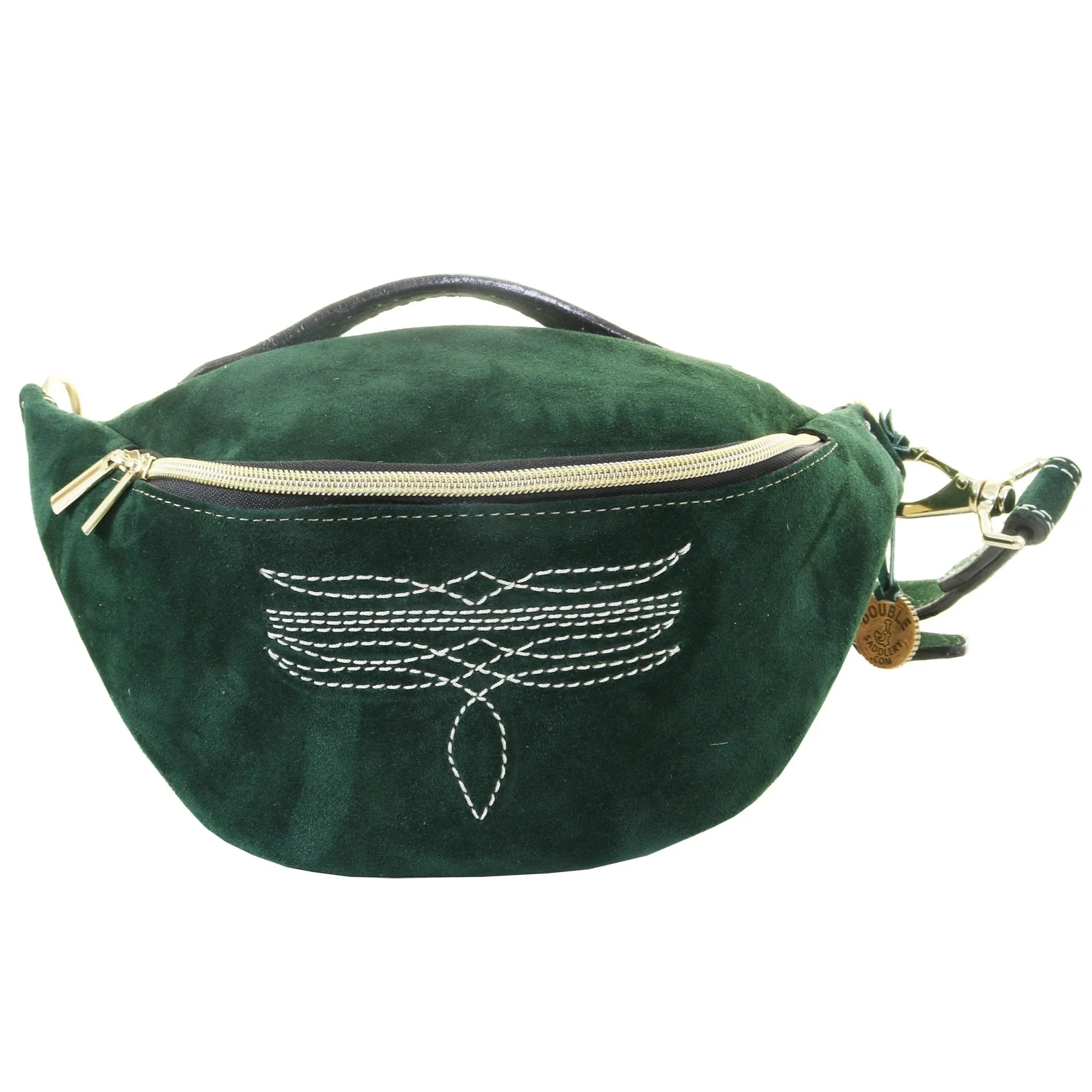 FS02 - Forest Green Suede Fanny Sling