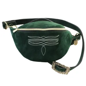 FS02 - Forest Green Suede Fanny Sling