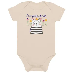 Funny cat design, newborn bodysuit, organic cotton