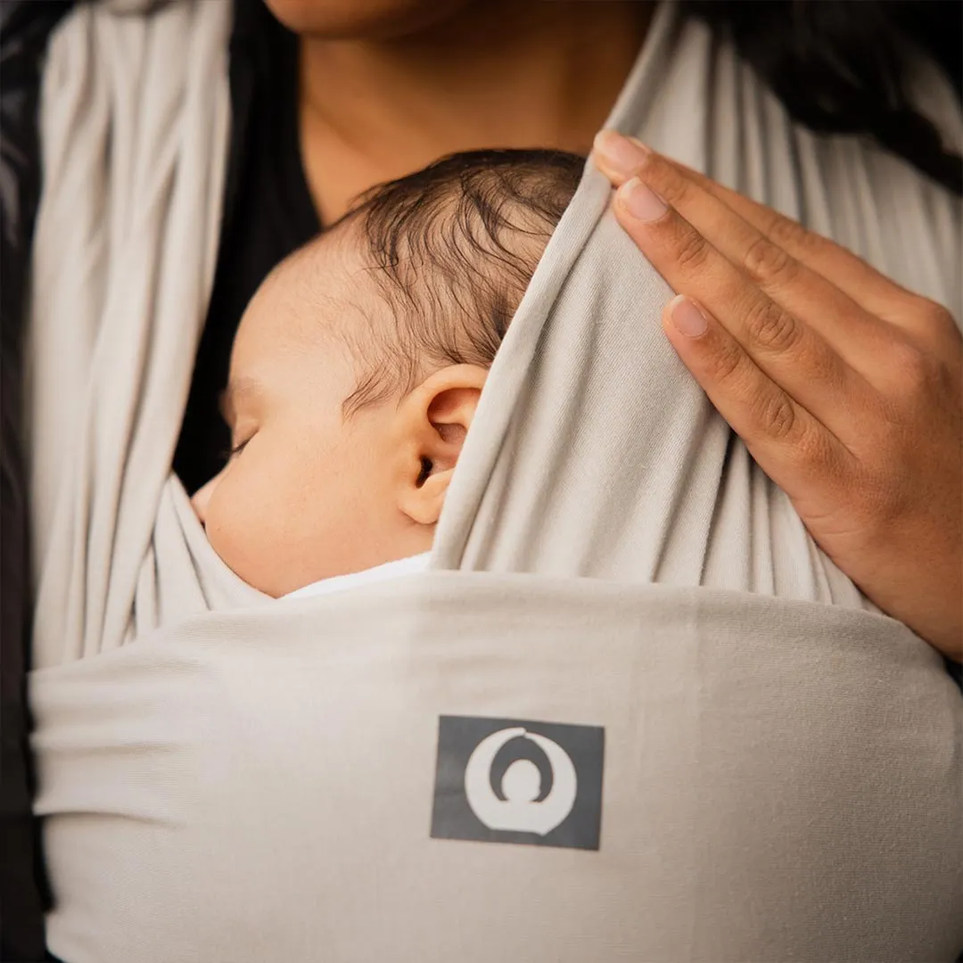 Gaia Stretchy Baby Wrap Carrier - Organic Cotton - Silver Grey
