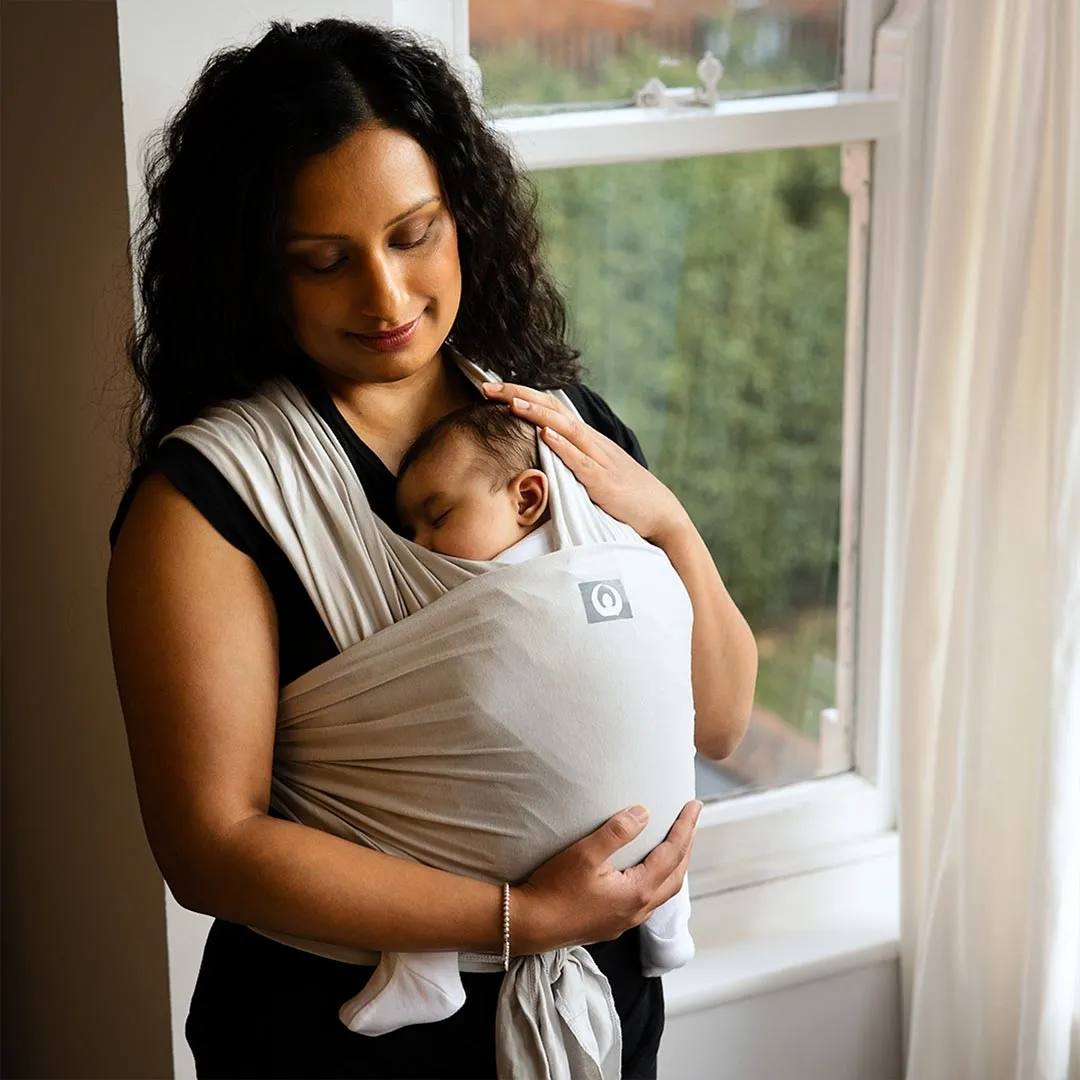 Gaia Stretchy Baby Wrap Carrier - Organic Cotton - Silver Grey