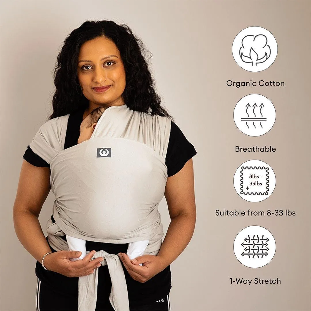 Gaia Stretchy Baby Wrap Carrier - Organic Cotton - Silver Grey