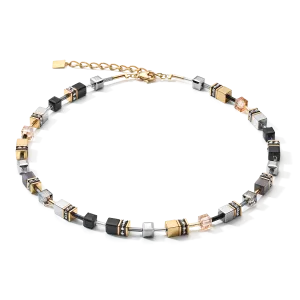 GEOCUBE® Necklace grey-gold