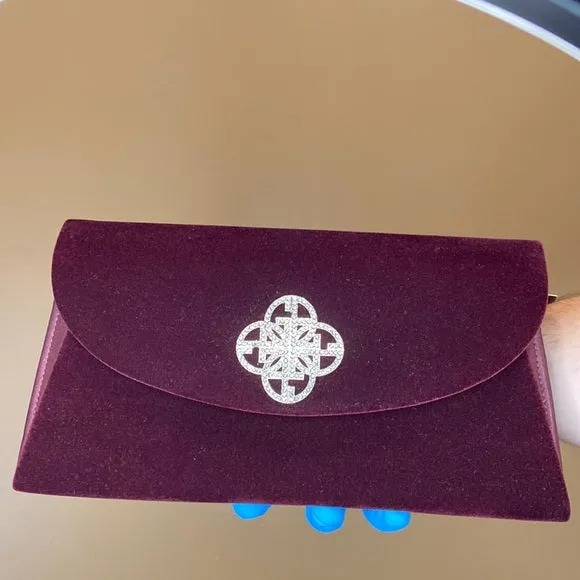 Giani Bernini Shoulder-bag Clutch Small Wine Velvet Jeweled