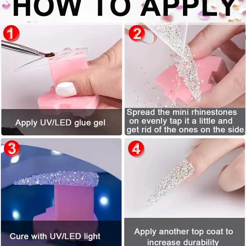 Glamorous Nail Art Decoration | Nail Art Rhinestone Decoration With Pickup Pencil & Tweezer For DIY Nail Art Decoration