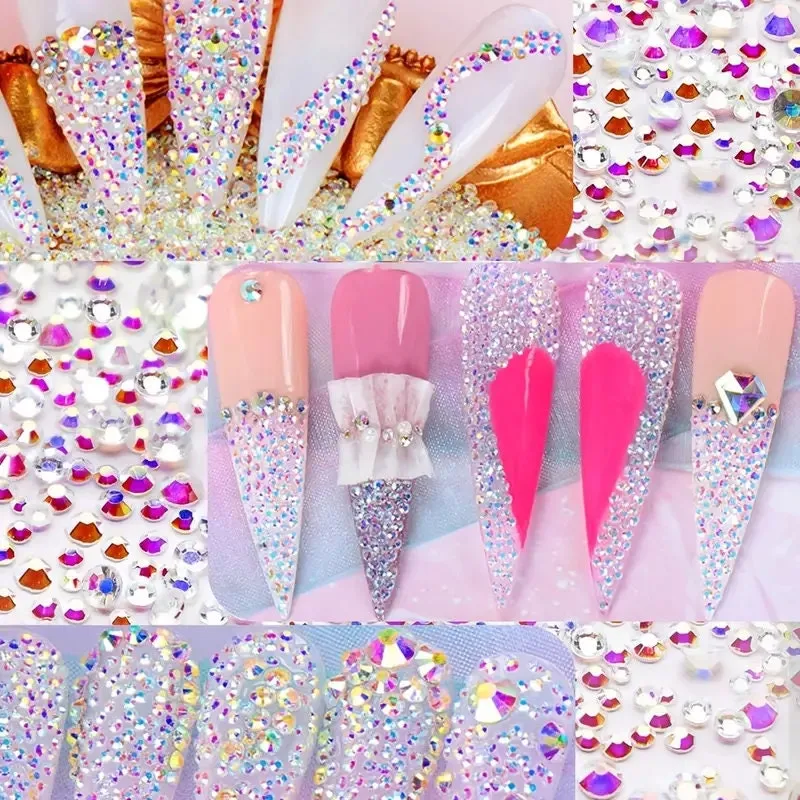 Glamorous Nail Art Decoration | Nail Art Rhinestone Decoration With Pickup Pencil & Tweezer For DIY Nail Art Decoration