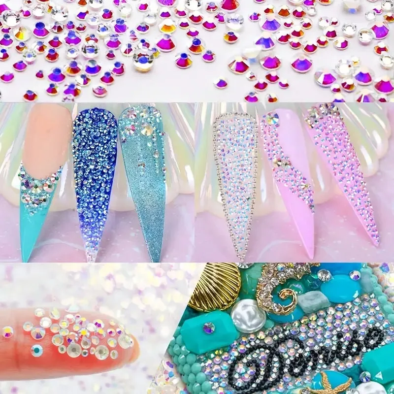 Glamorous Nail Art Decoration | Nail Art Rhinestone Decoration With Pickup Pencil & Tweezer For DIY Nail Art Decoration