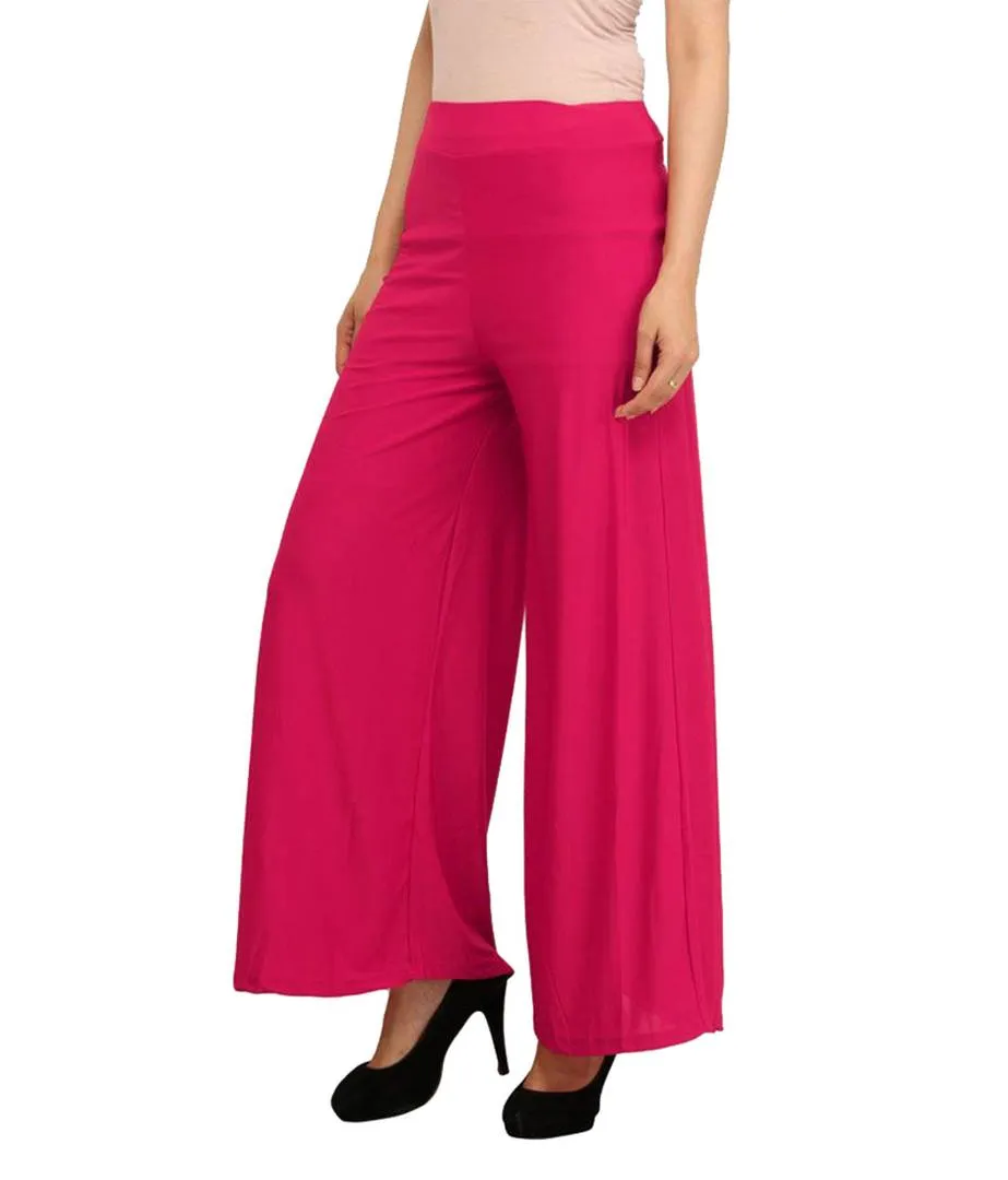 Glamorous Solid Polyester Women Palazzo (Set Of 6)