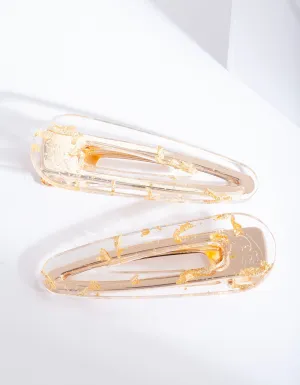 Gold Speckled Hair Clip Pack