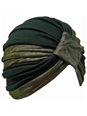 Gold Trim Fashion Turban Head Wrap For Women