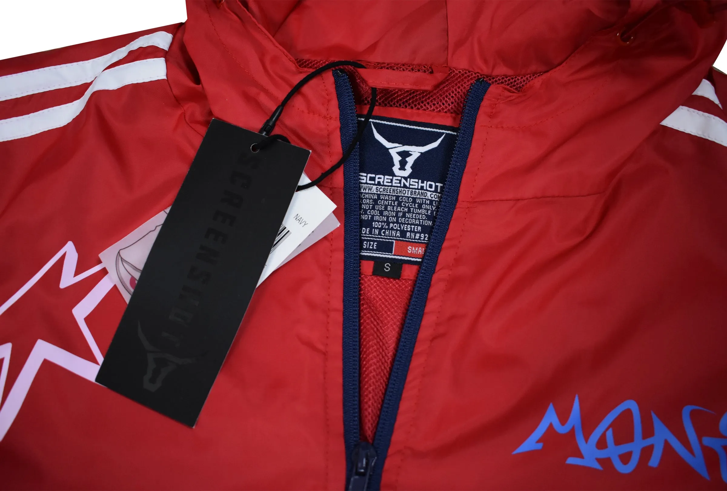Graffiti Windbreaker Jacket-S51801 (NAVY)