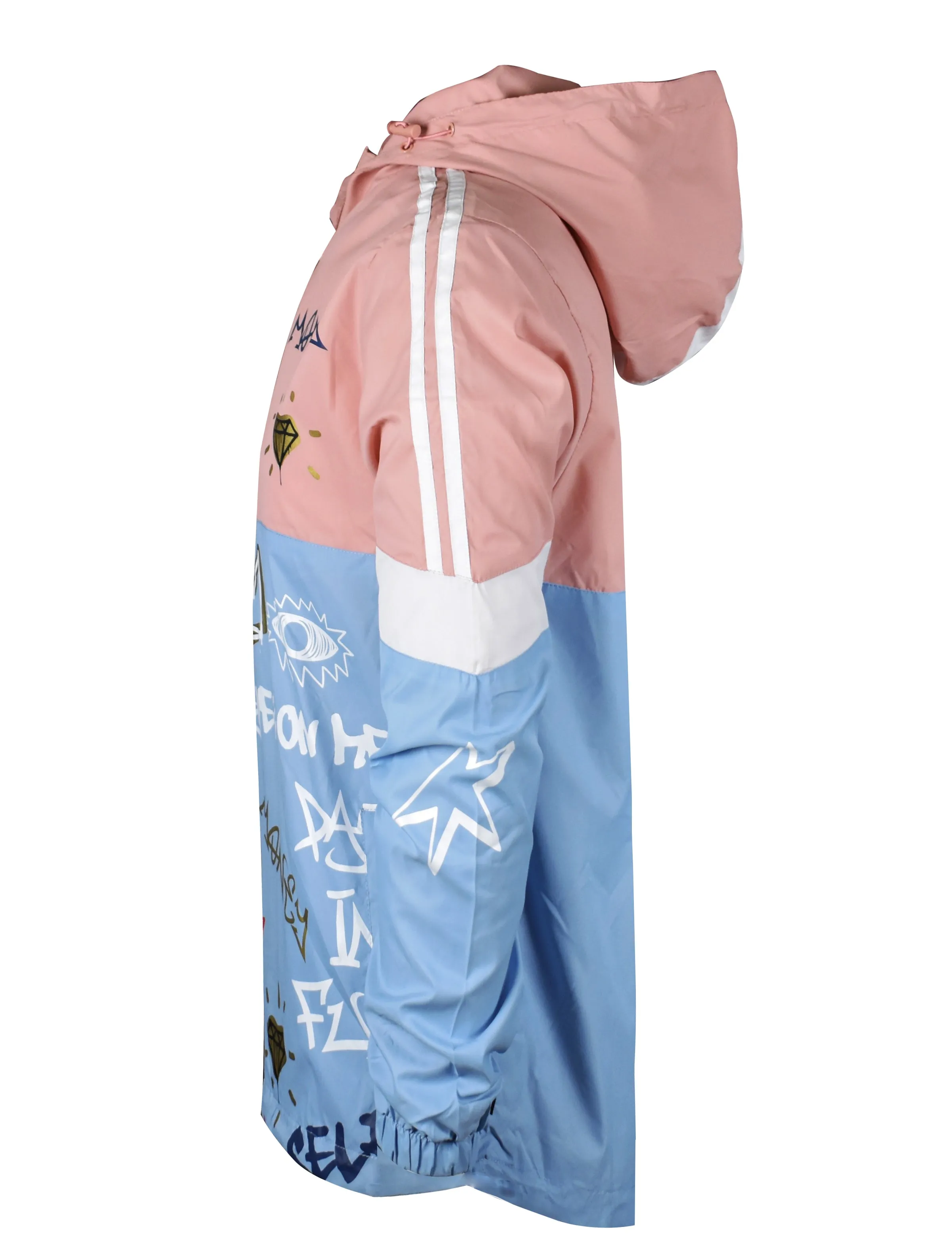Graffiti Windbreaker Jacket-S51801 (NAVY)