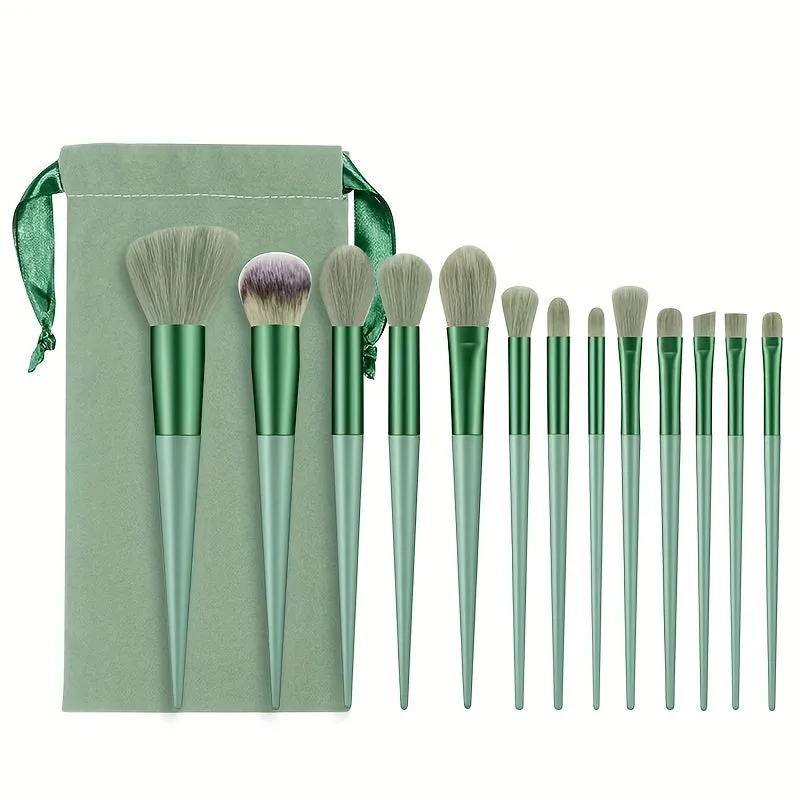 Green Makeup Brush set