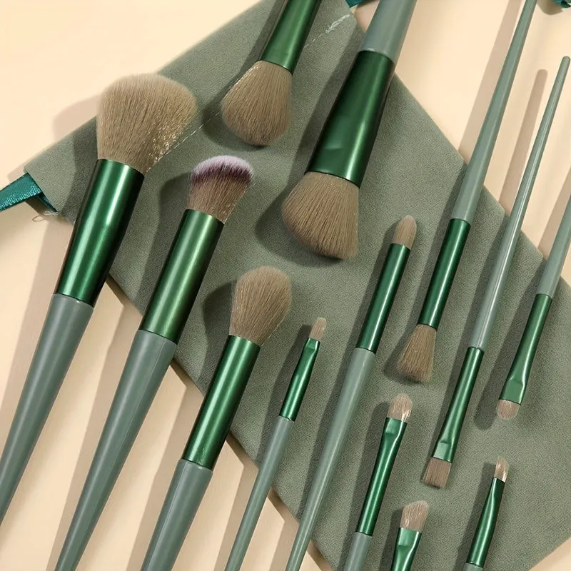 Green Makeup Brush set