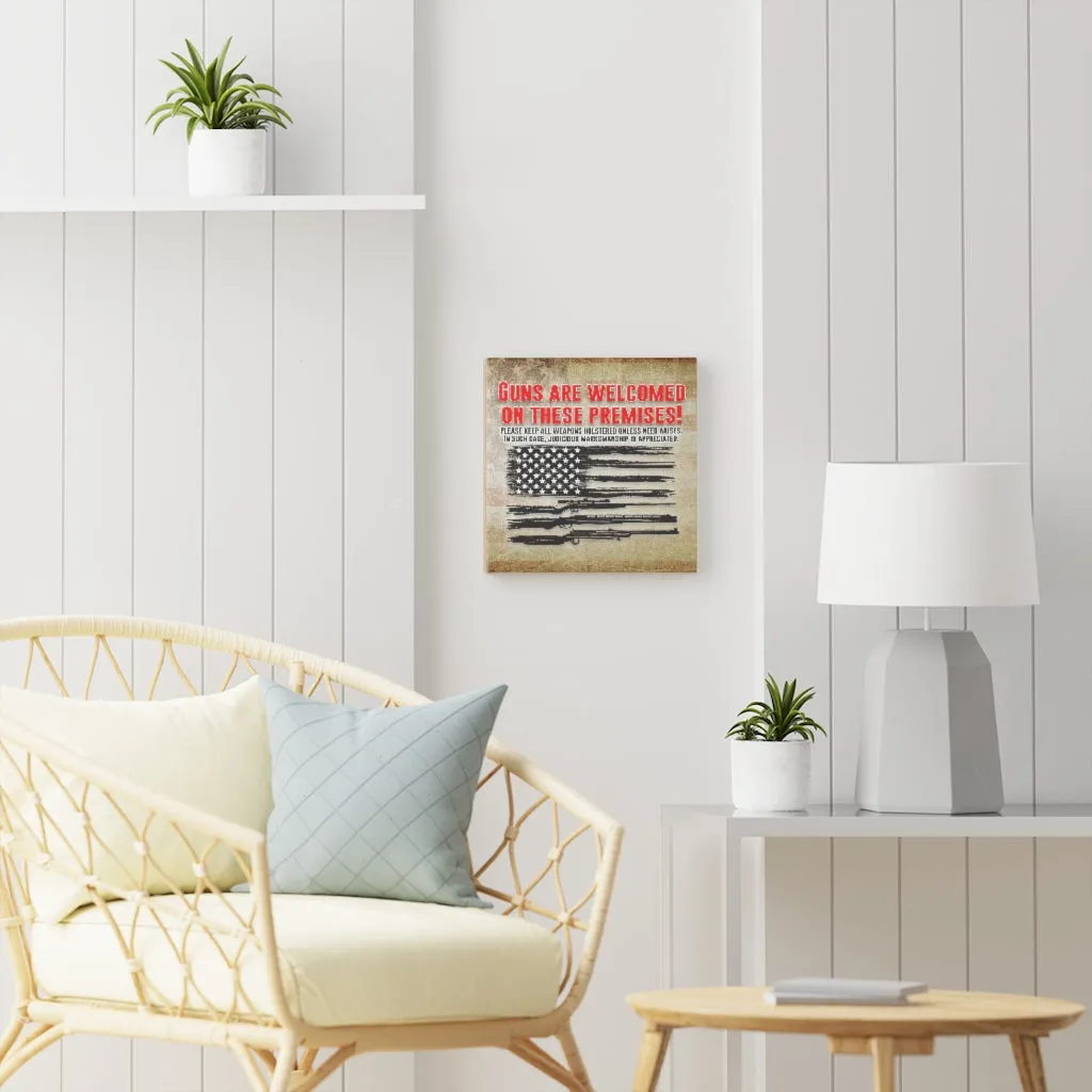 Guns Permitted Wood Canvas