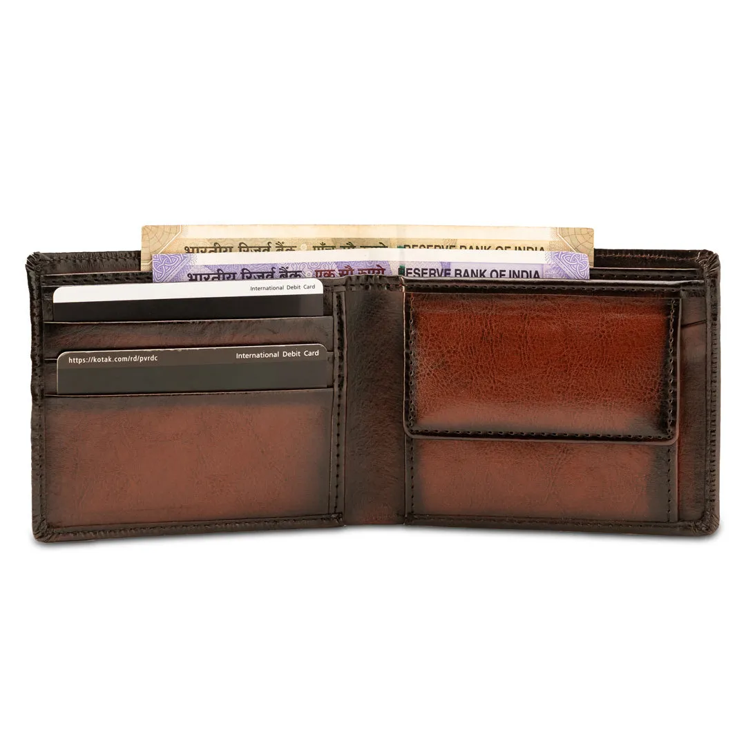 Hand painted wallet- Brown