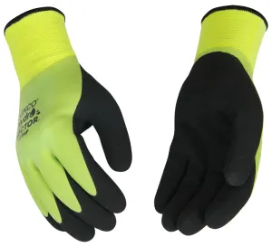 Hydroflector 1786P-M Protective Gloves, Men's, M, Knit Wrist Cuff, Latex Coating, Acrylic Glove, Black/Green :PR: QUANTITY: 1