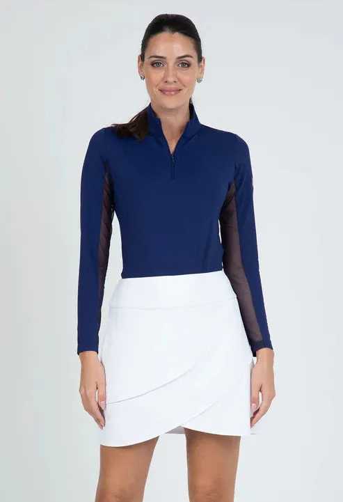 IBKUL Solid Layered Skort - 17in