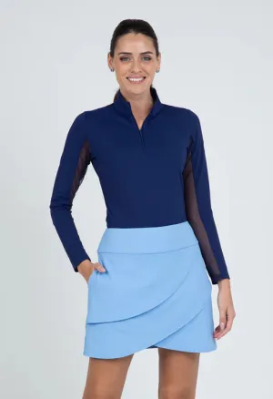IBKUL Solid Layered Skort - 17in