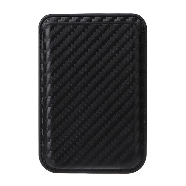 iPhone 15 Pro Max MagSafe 2in1 Leather Case Wallet Case with Magnetic Credit Card Holder in Carbon Look - Black
