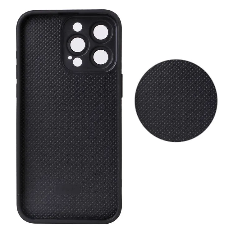 iPhone 15 Pro Max MagSafe 2in1 Leather Case Wallet Case with Magnetic Credit Card Holder in Carbon Look - Black