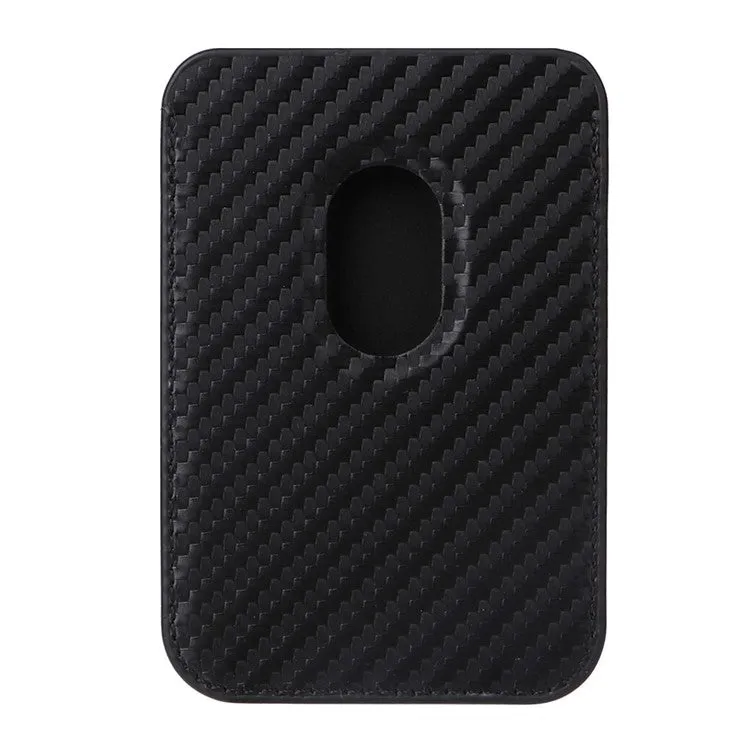 iPhone 15 Pro Max MagSafe 2in1 Leather Case Wallet Case with Magnetic Credit Card Holder in Carbon Look - Black
