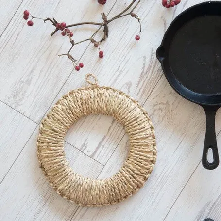 JAPANESE HANDMADE WARA NABESHIKI / STRAW TRIVET (MEDIUM/LARGE)