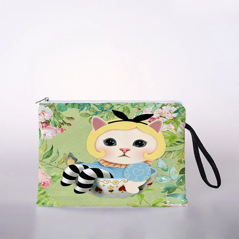 Japanese style ukiyoe print cosmetic bag lady makeup storage bag color travel storage bag