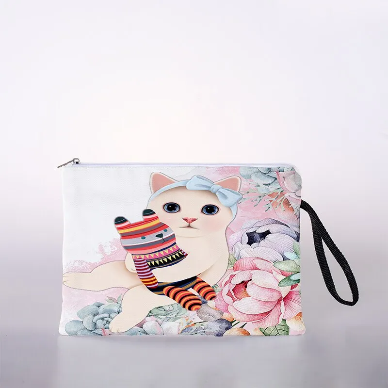 Japanese style ukiyoe print cosmetic bag lady makeup storage bag color travel storage bag