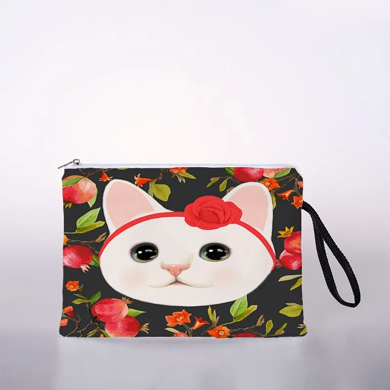 Japanese style ukiyoe print cosmetic bag lady makeup storage bag color travel storage bag