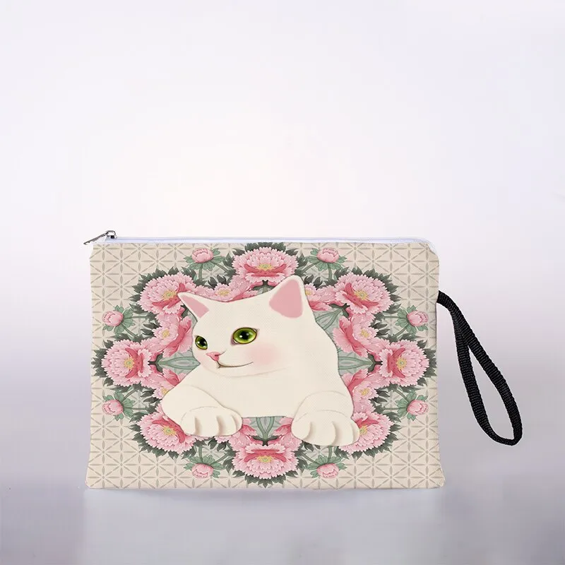 Japanese style ukiyoe print cosmetic bag lady makeup storage bag color travel storage bag