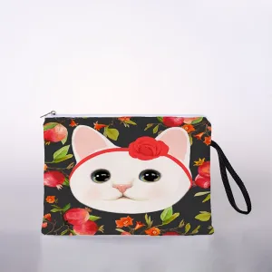 Japanese style ukiyoe print cosmetic bag lady makeup storage bag color travel storage bag