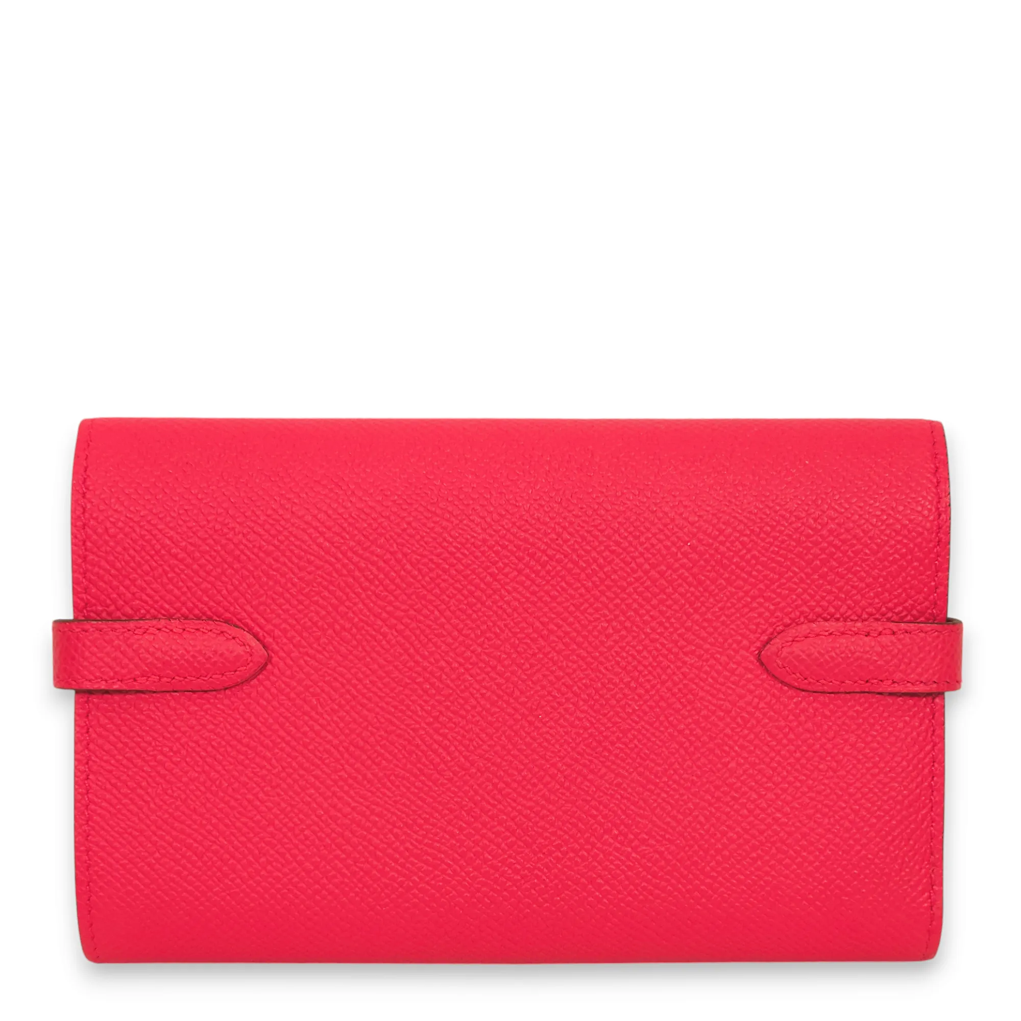 Kelly Depliant Rose Extreme Wallet in Epsom, Palladium hardware