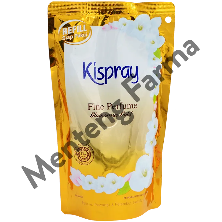 Kispray Pewangi dan Pelembut Refill Pouch Glamorous Gold 300 mL - Pelicin Pewangi dan Pelembut Pakaian