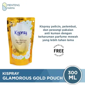 Kispray Pewangi dan Pelembut Refill Pouch Glamorous Gold 300 mL - Pelicin Pewangi dan Pelembut Pakaian